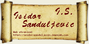 Isidor Sanduljević vizit kartica